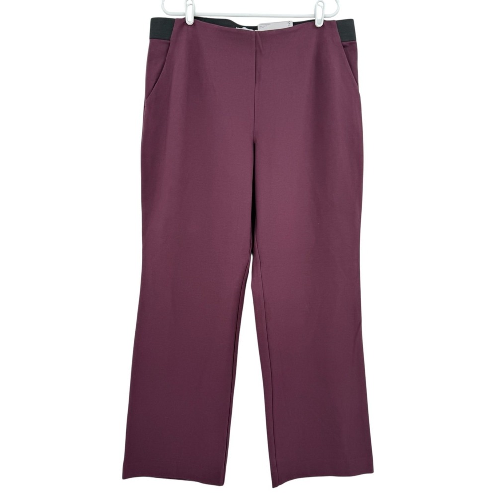 Liz Claiborne Women's Stretch Straight Leg Pants XXL Burgundy Audra Mid Rise NWT